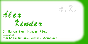 alex kinder business card